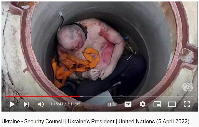Ukraine video atrocities blamed on Russia, without evidence.