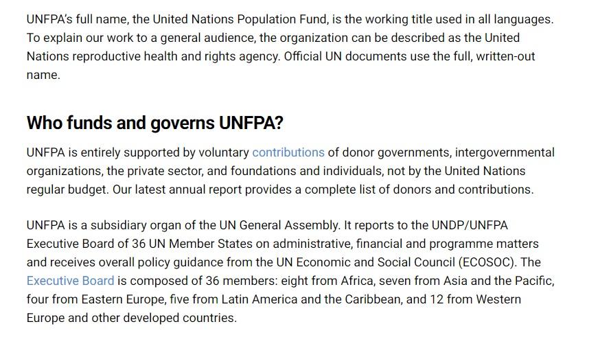 What the UN Fund for Population Activities does.