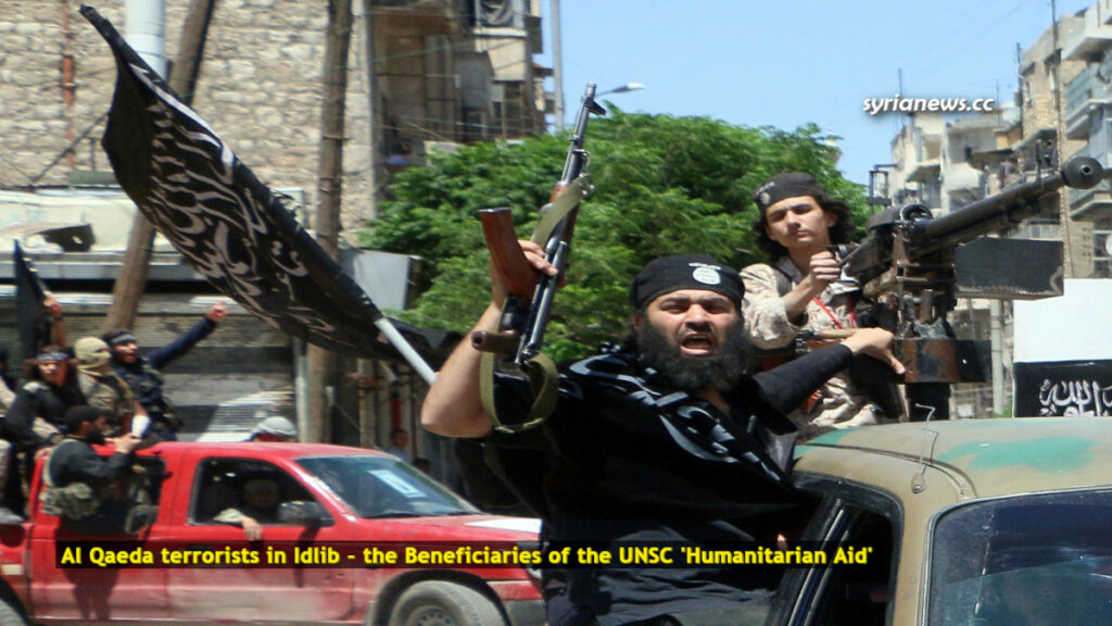 Al Qaeda terrorists in Idlib - beneficiaries of UNSC cross border mechanism humanitarian aid