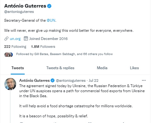 The UN's NATO-affiliated SG has not issued a word of condolence.