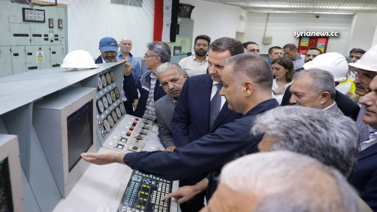 President Assad Tours Newly Reconstructed Aleppo Thermal Power Station الرئيس بشار الأسد يشارك بإعادة تشغيل المحطة الكهربائية في حلب