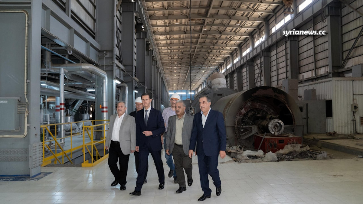 President Assad Tours Newly Reconstructed Aleppo Thermal Power Station الرئيس بشار الأسد يشارك بإعادة تشغيل المحطة الكهربائية في حلب