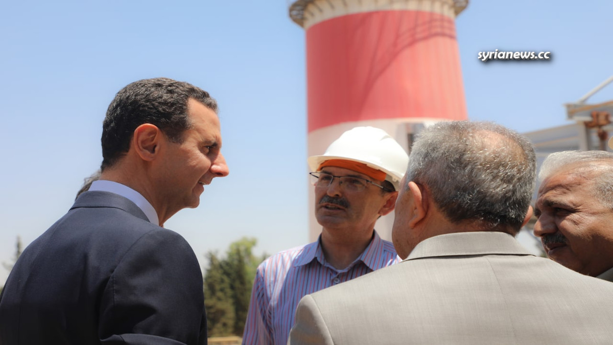 President Assad Tours Newly Reconstructed Aleppo Thermal Power Station الرئيس بشار الأسد يشارك بإعادة تشغيل المحطة الكهربائية في حلب