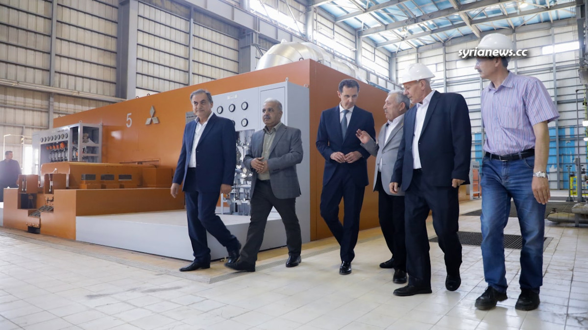 President Assad Tours Newly Reconstructed Aleppo Thermal Power Station الرئيس بشار الأسد يشارك بإعادة تشغيل المحطة الكهربائية في حلب