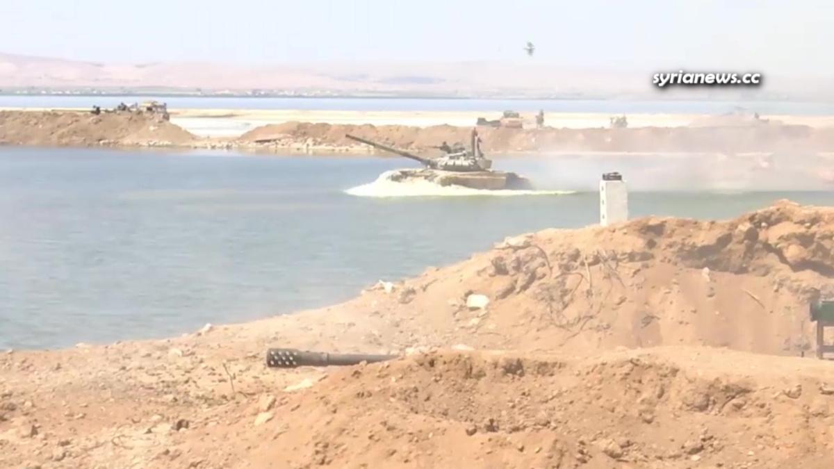 Syrian Arab Army SAA military drill with Russian Army مناورات بالذخيرة الحية للجيش العربي السوري مع الجيش الروسي