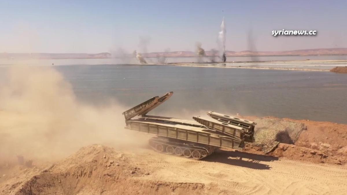 Syrian Arab Army SAA military drill with Russian Army مناورات بالذخيرة الحية للجيش العربي السوري مع الجيش الروسي