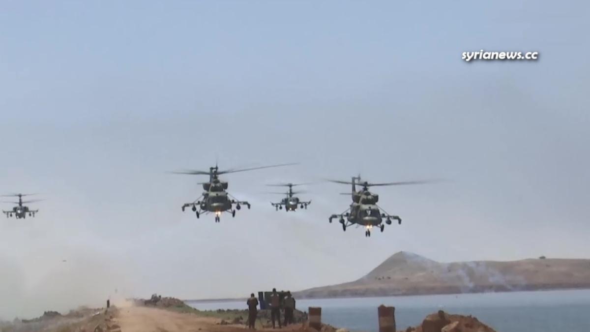 Syrian Arab Army SAA military drill with Russian Army مناورات بالذخيرة الحية للجيش العربي السوري مع الجيش الروسي