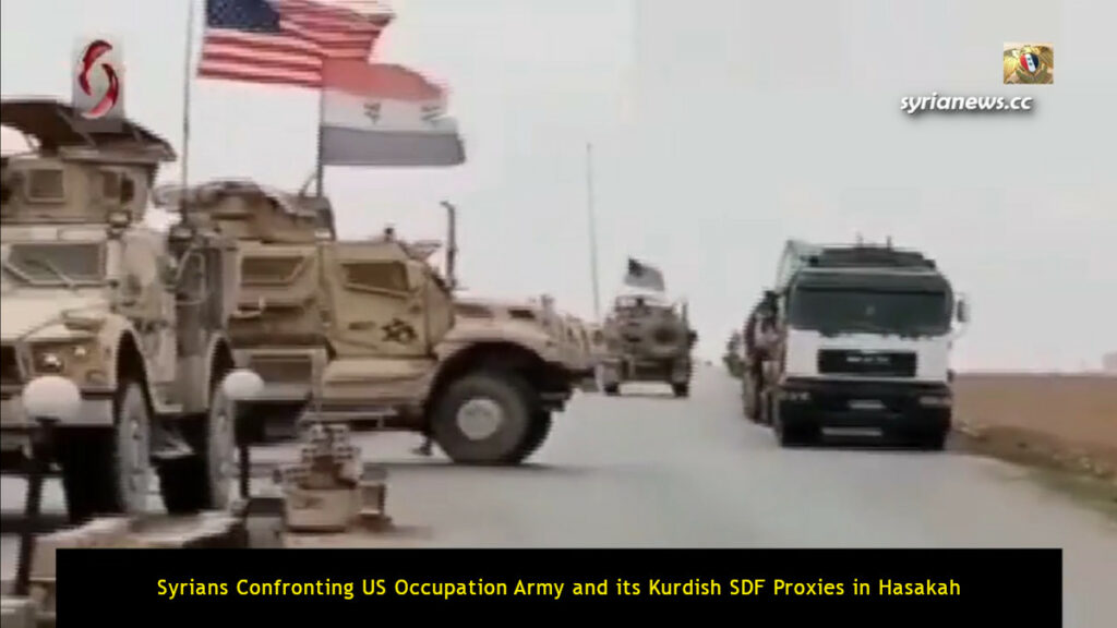 Syrians Confronting US Occupation Army and its Kurdish SDF Proxies in Hasakah