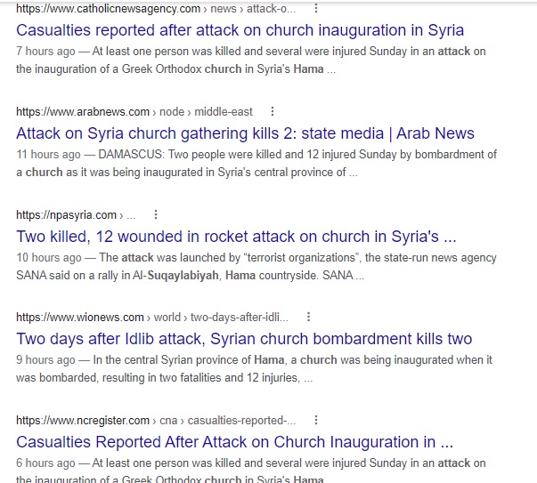 NATO-affiliated media have been silent on the deadly attack on church-goers, in Syria.