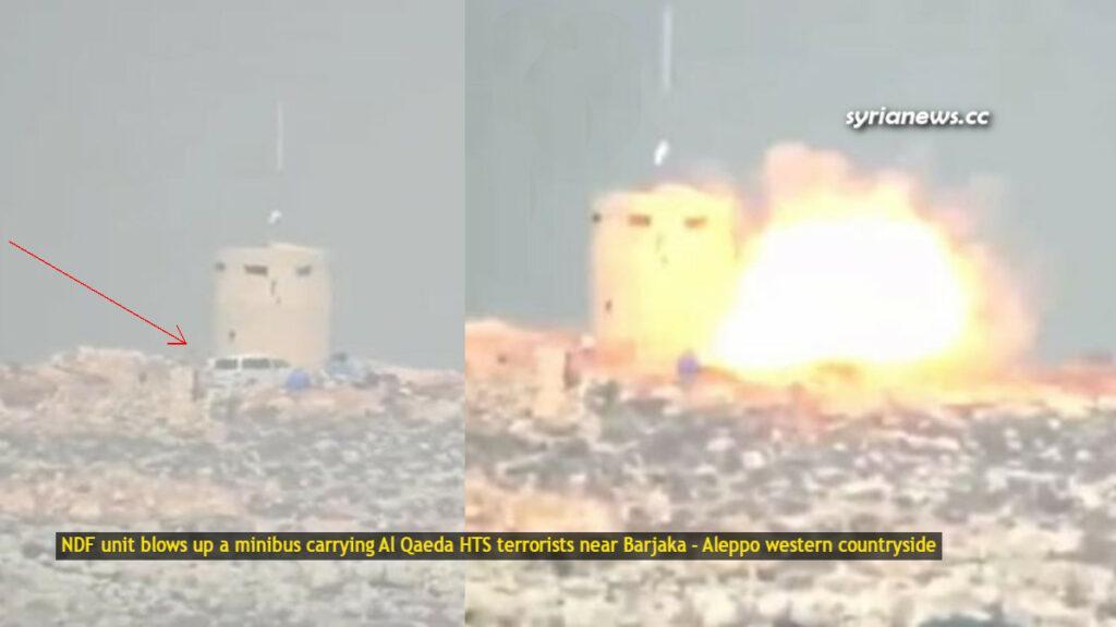 NDF unit blows up minibus carrying Al Qaeda HTS terrorists near Barjakah