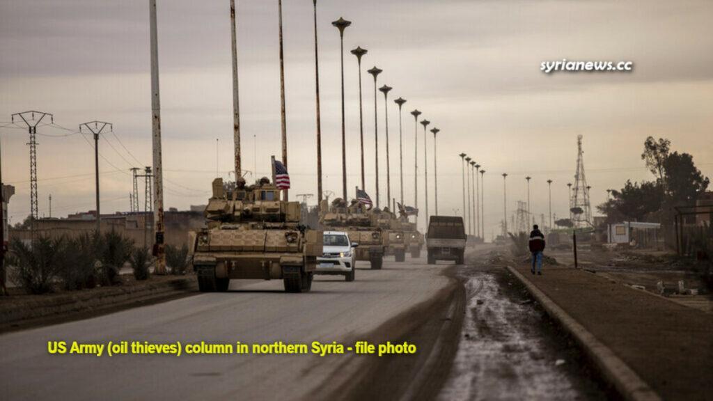 US Army column in northern Syria - file photo Biden forces oil thieves - الجيش الامريكي في الشمال السوري قوات بايدن لصوص النفط