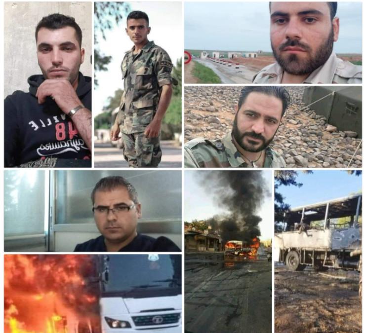ISIS remnants blow up a Syrian military bus Damascus countryside - تفجير ارهابي لباص مبيت في الصبورة ريف دمشق