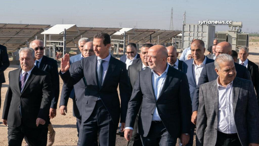 Syrian President Bashar Assad Inaugurates photovoltaic power project in Adra Industrial City
