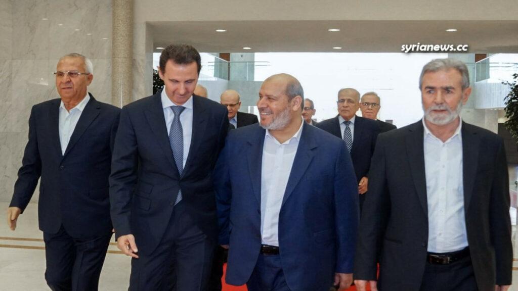 Syrian President Bashar Receives Palestinian factions delegation including Hamas - الرئيس السوري بشار اﻷسد يستقبل وفد الفصائل الفلسطينية من بينهم حماس
