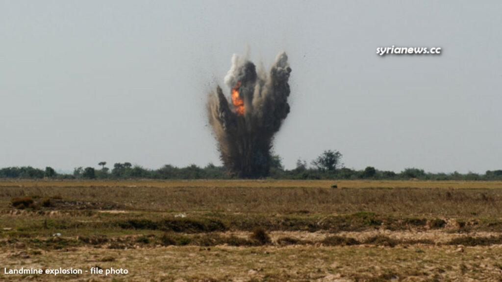 Landmine explosion in Syria - file photo - انفجار لغم أرضي في سوري