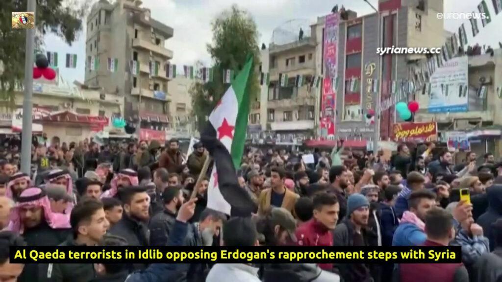 Al Qaeda Terrorists Protesting Erdogan's Rapprochement with Syria