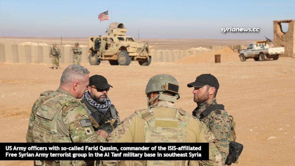 US Army officers with ISIS Free Syrian Army commanders in Al Tanf - ضباط من الجيش الامريكي مع قائد تنظيم جيش سوريا الحر في قاعدة التنف