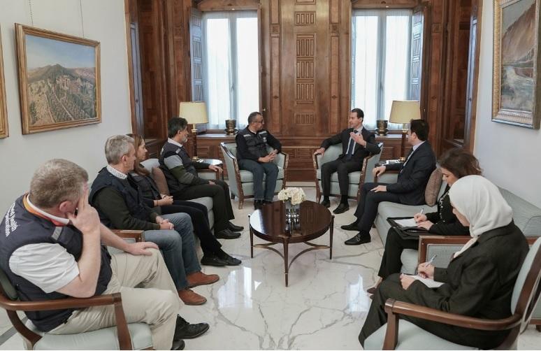 President Assad received Dr Tedros Adhanom Ghebreyesus in Damascus where they discussed WHO earthquake relief efforts.