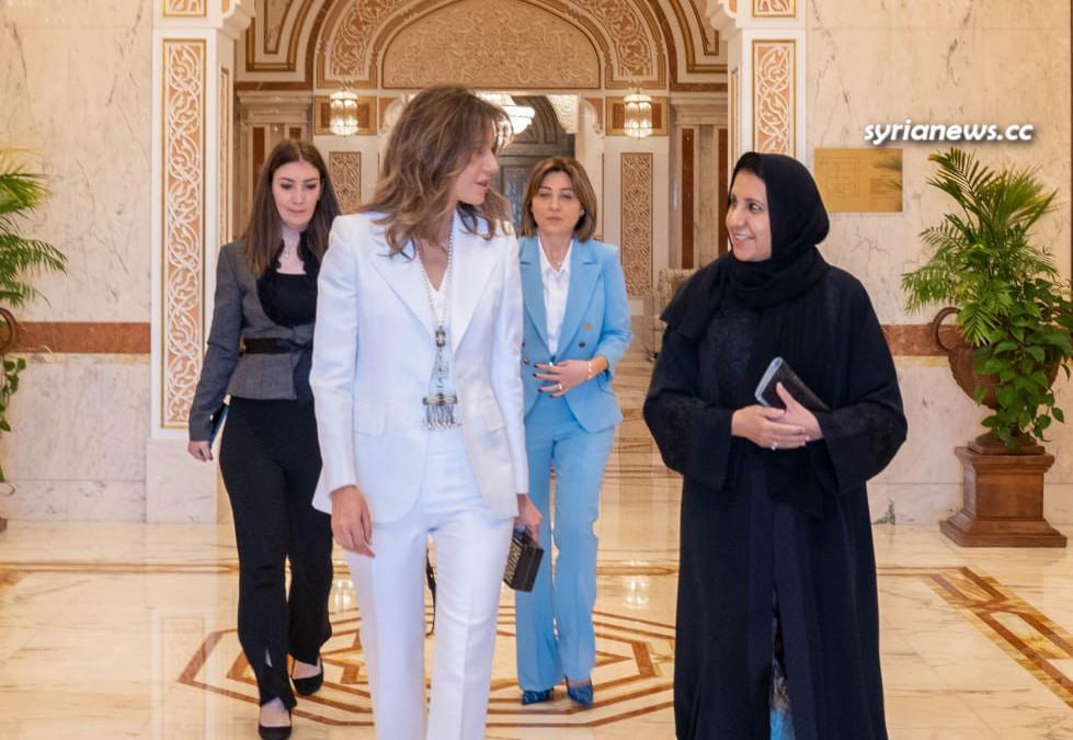 Syrian First Lady Asmaa Assad visits the UAE meets First Lady