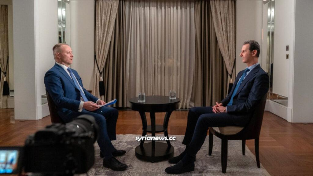 Syrian President Bashar Assad interview with Russian Sputnik