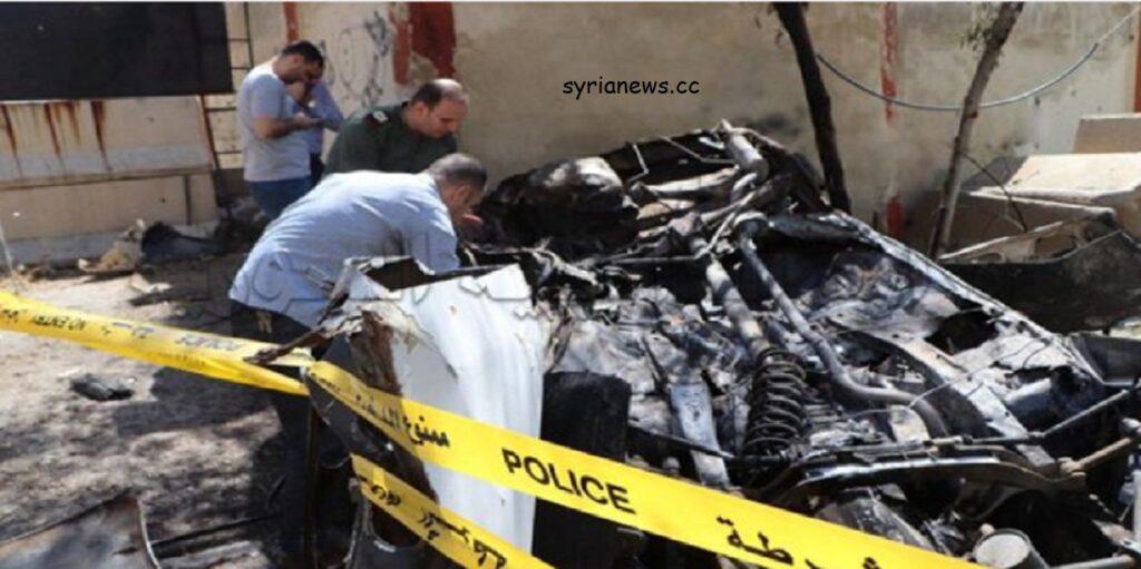 Terrorists blew up a car outside the police station in Barzeh.