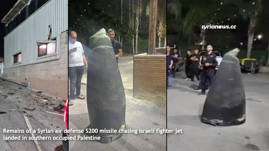 Syrian air defense S200 missile blew up in southern Palestine - Isreal - صاروخ دفاع جوي سوري اس 200 ينفجر في سماء النقب جنوب فلسطين المحتلة