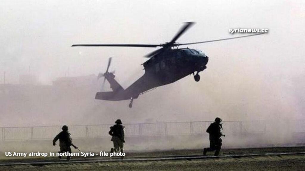 US Army helictoper airdrop in northern Syria - إنزال جوي لقوات الاحتلال الامريكي في شمالي سوريا
