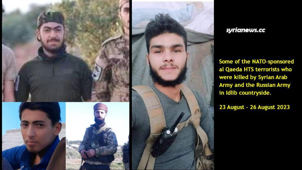 NATO-sponsored Al Qaeda HTS Nusra Front terrorists killed by the Syrian Army in Idlib