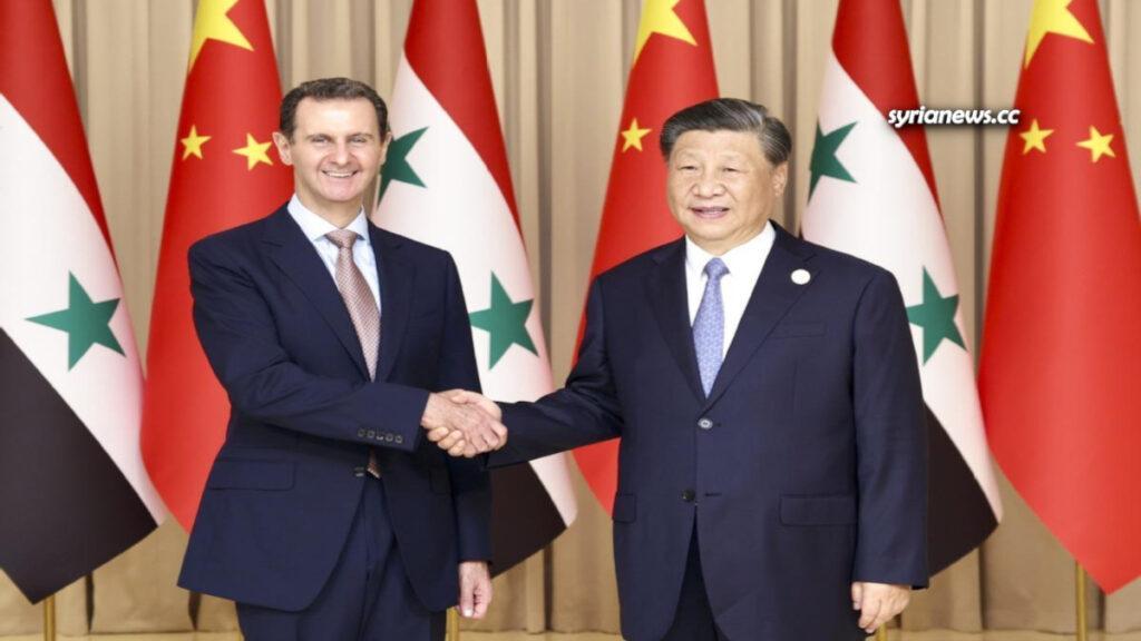 Syria President Bashar Al Assad China President Xi Jinping الرئيس السوري بشار الأسد والرئيس الصيني شي جنبنغ