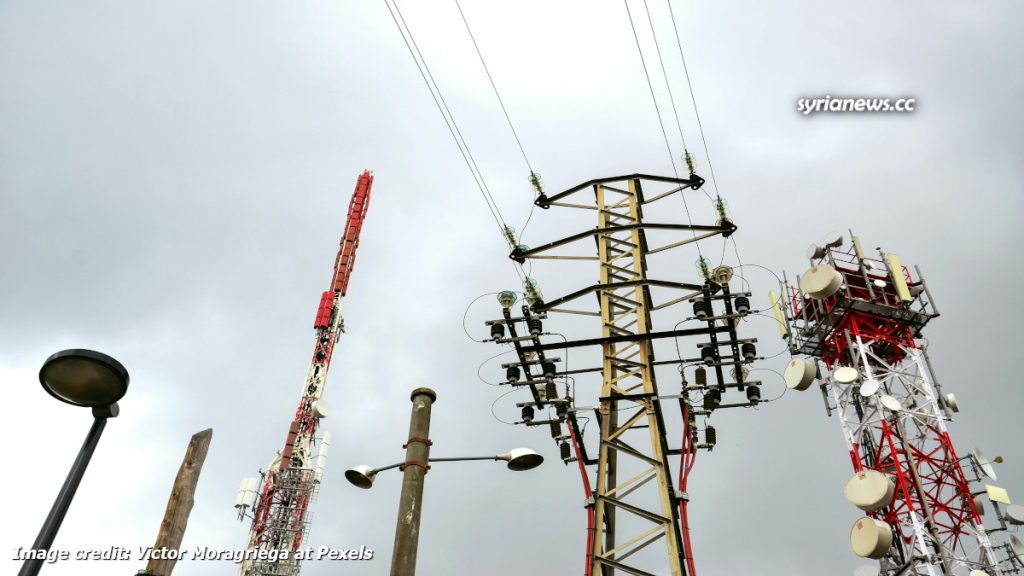 Towering transmission lines and telecommunication mast